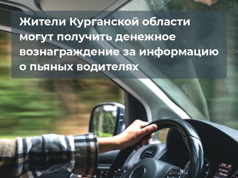 Жители Курганской области могут получить денежное вознаграждение за информацию о пьяных водителях.